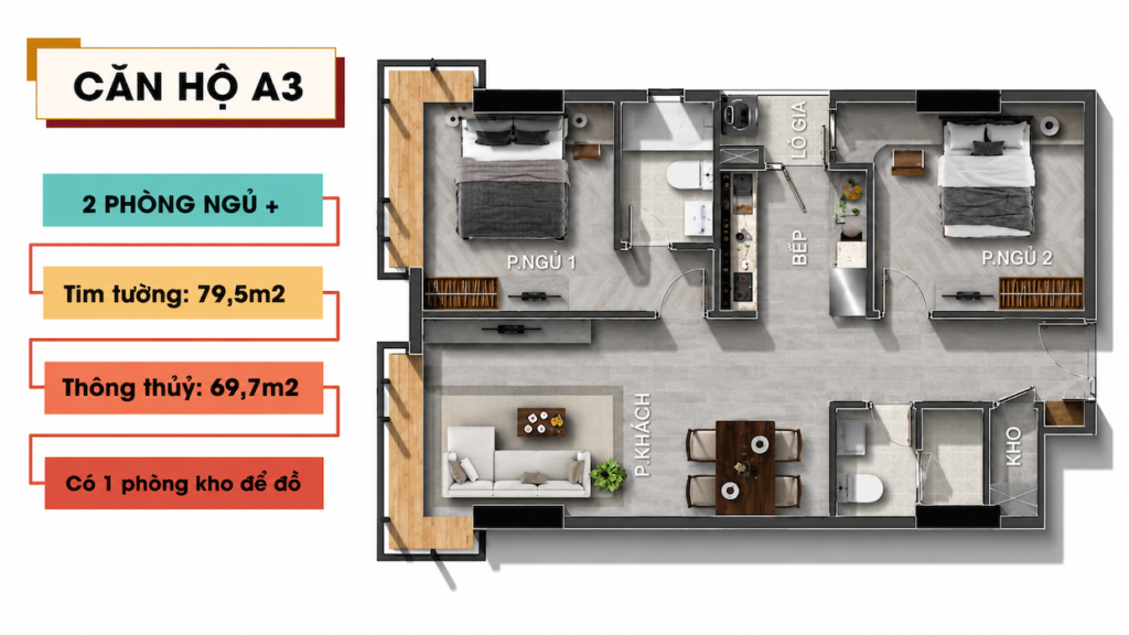 2 phong ngu Terra Luxury - 79m2